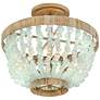 4_Hinkley Dune 16" Sea Grass and Burnished Gold Semi-Flush Ceiling Light more views