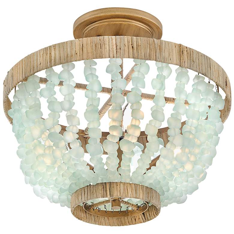 Image 5 Hinkley Dune 16" Sea Grass and Burnished Gold Semi-Flush Ceiling Light more views