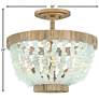 Hinkley Dune 16" Sea Grass and Burnished Gold Semi-Flush Ceiling Light