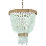 2_Hinkley Dune 18" Wide Gold Blue Sea Glass Beaded 4-Light Pendant