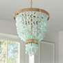 1_Hinkley Dune 18" Wide Gold Blue Sea Glass Beaded 4-Light Pendant
