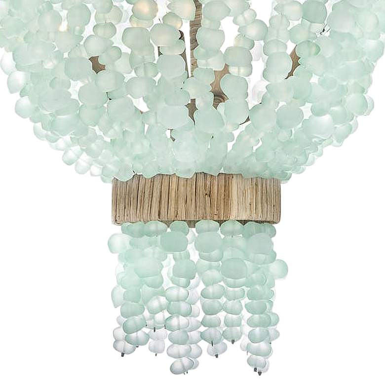 Image 3 Hinkley Dune 18" Wide Gold Blue Sea Glass Beaded 4-Light Pendant more views