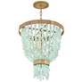 Hinkley Dune 18" Wide Gold Blue Sea Glass Beaded 4-Light Pendant