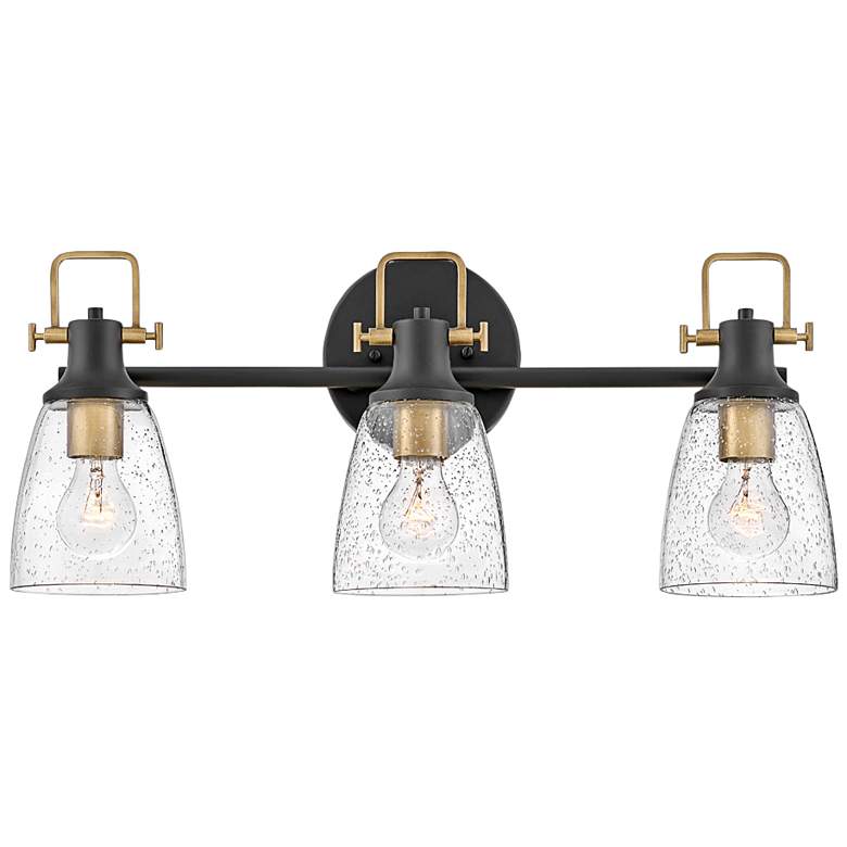 Image 1 Hinkley Easton 24" Wide Black 3-Light Bath Light