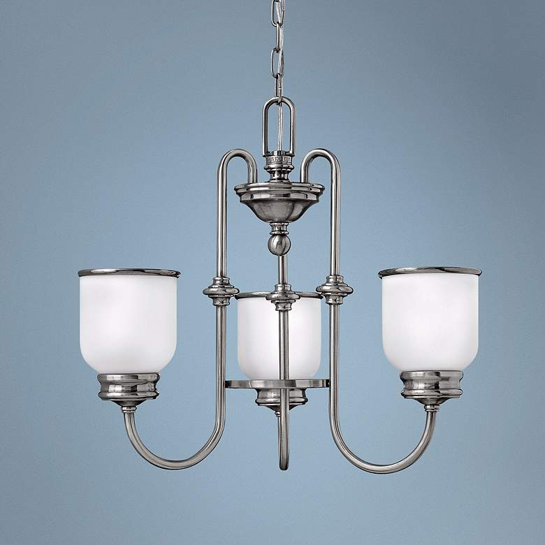 Image 1 Hinkley Easton Collection 3-Light 22 inch Wide Nickel Chandelier