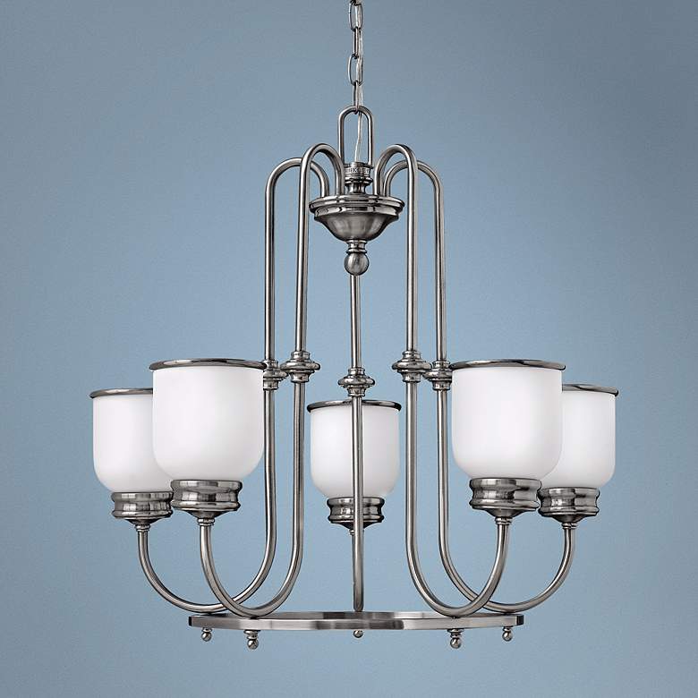 Image 1 Hinkley Easton Collection 5-Light 26 inch Wide Nickel Chandelier