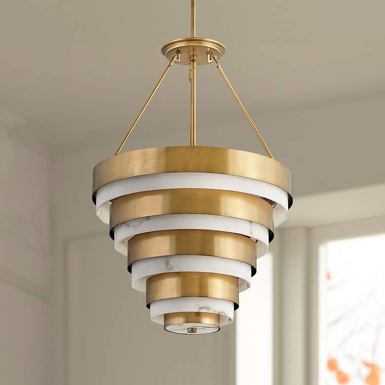 Image 1 Hinkley Echelon 18" Wide Modern Heritage Brass Multi-Tier Chandelier