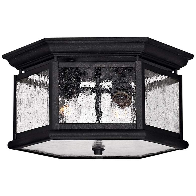 Image 2 Hinkley Edgewater 13 inch Wide Black and Water Glass Outdoor Ceiling Light