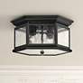 Hinkley Edgewater 13" Wide Black and Water Glass Outdoor Ceiling Light