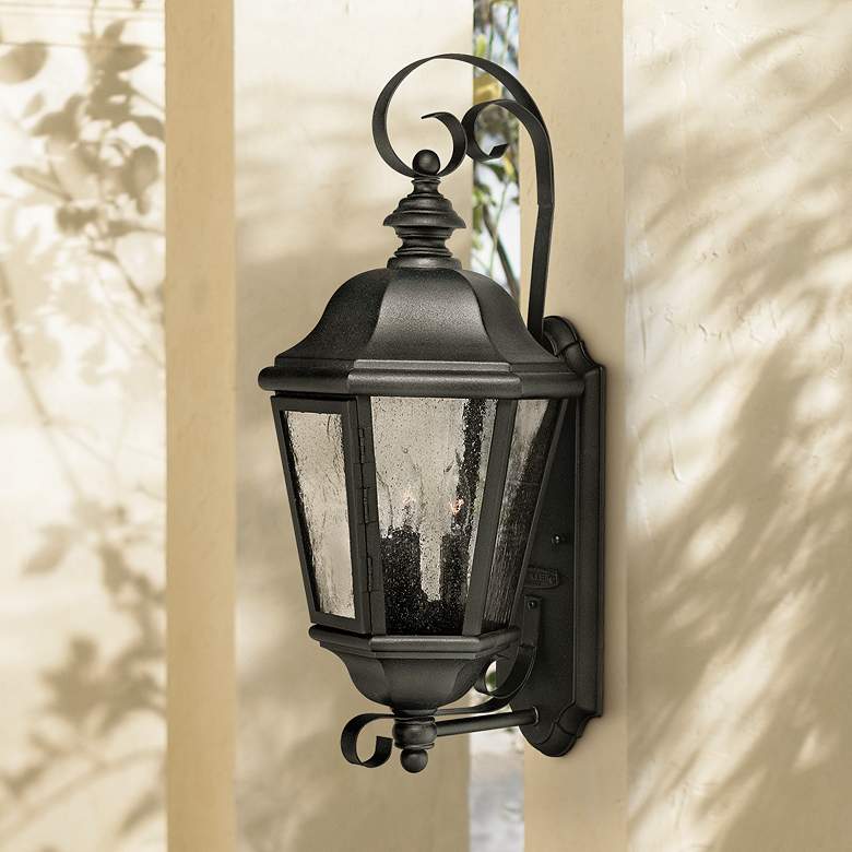 Image 1 Hinkley Edgewater 21 inch High Traditional Black Scroll Outdoor Wall Light