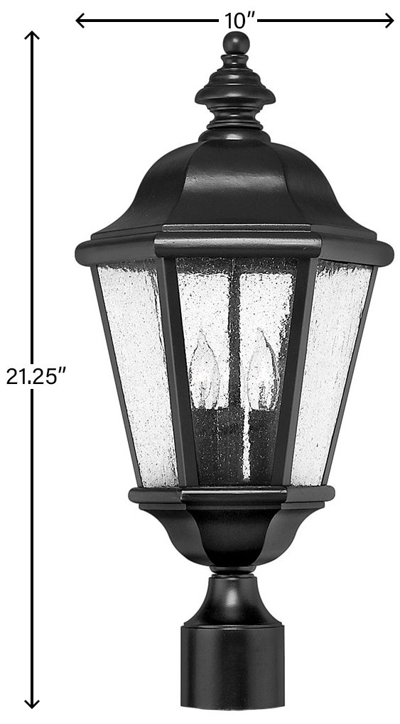 Hinkley Edgewater Black 21 1/4" High Low Voltage Outdoor Post Light