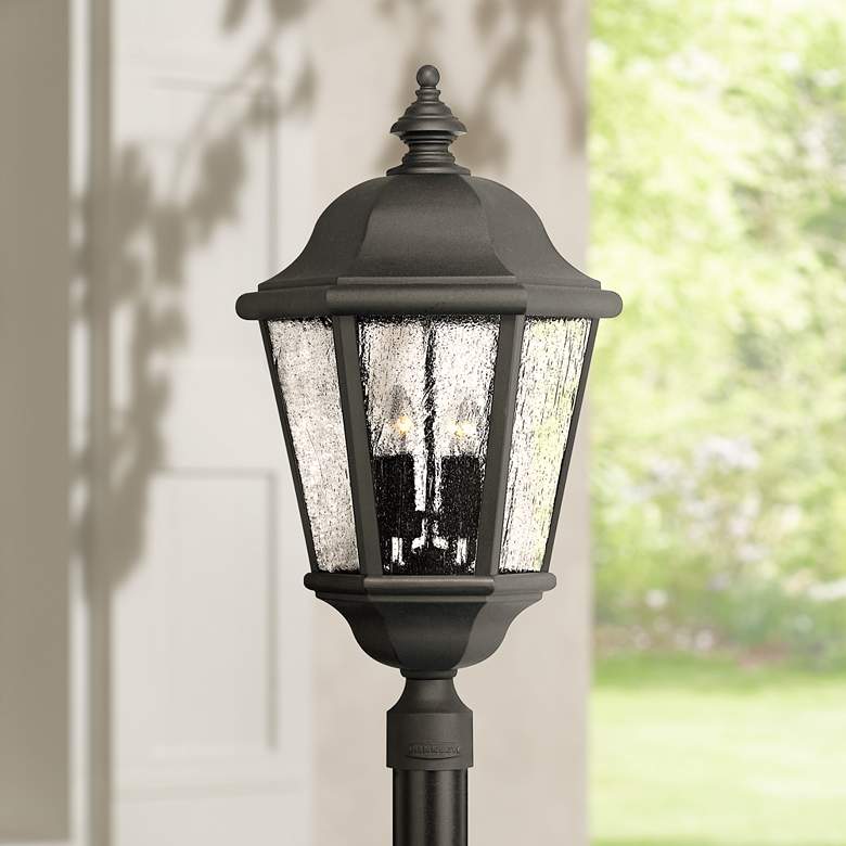 Image 1 Hinkley Edgewater Collection 27 inch High Black Outdoor Post Light