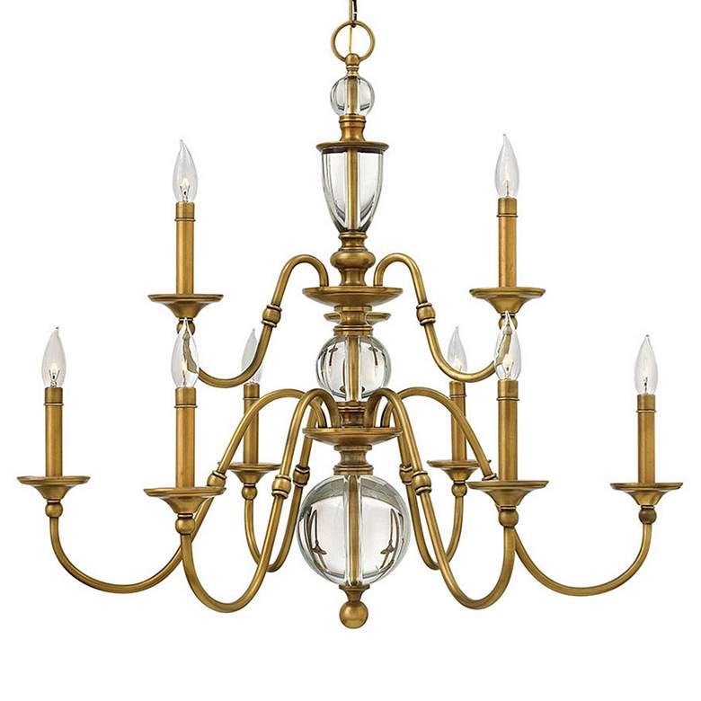 Image 3 Hinkley Eleanor 35 1/4"W Heritage Brass 9-Light Chandelier more views