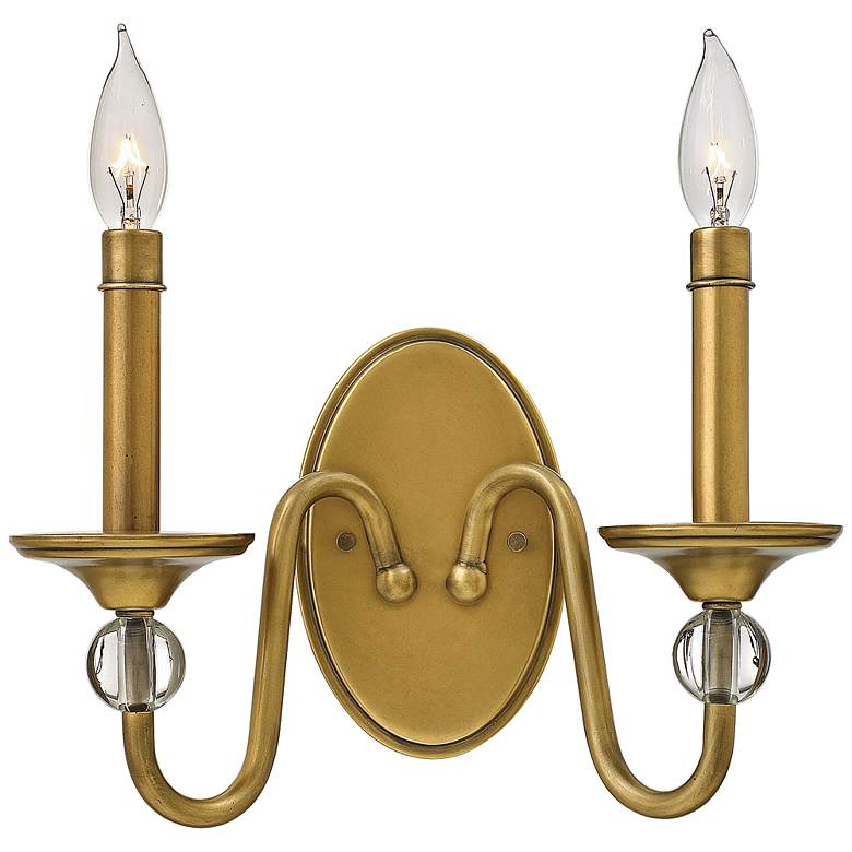 Image 1 Hinkley Eleanor 9" High Heritage Brass 2-Light Wall Sconce