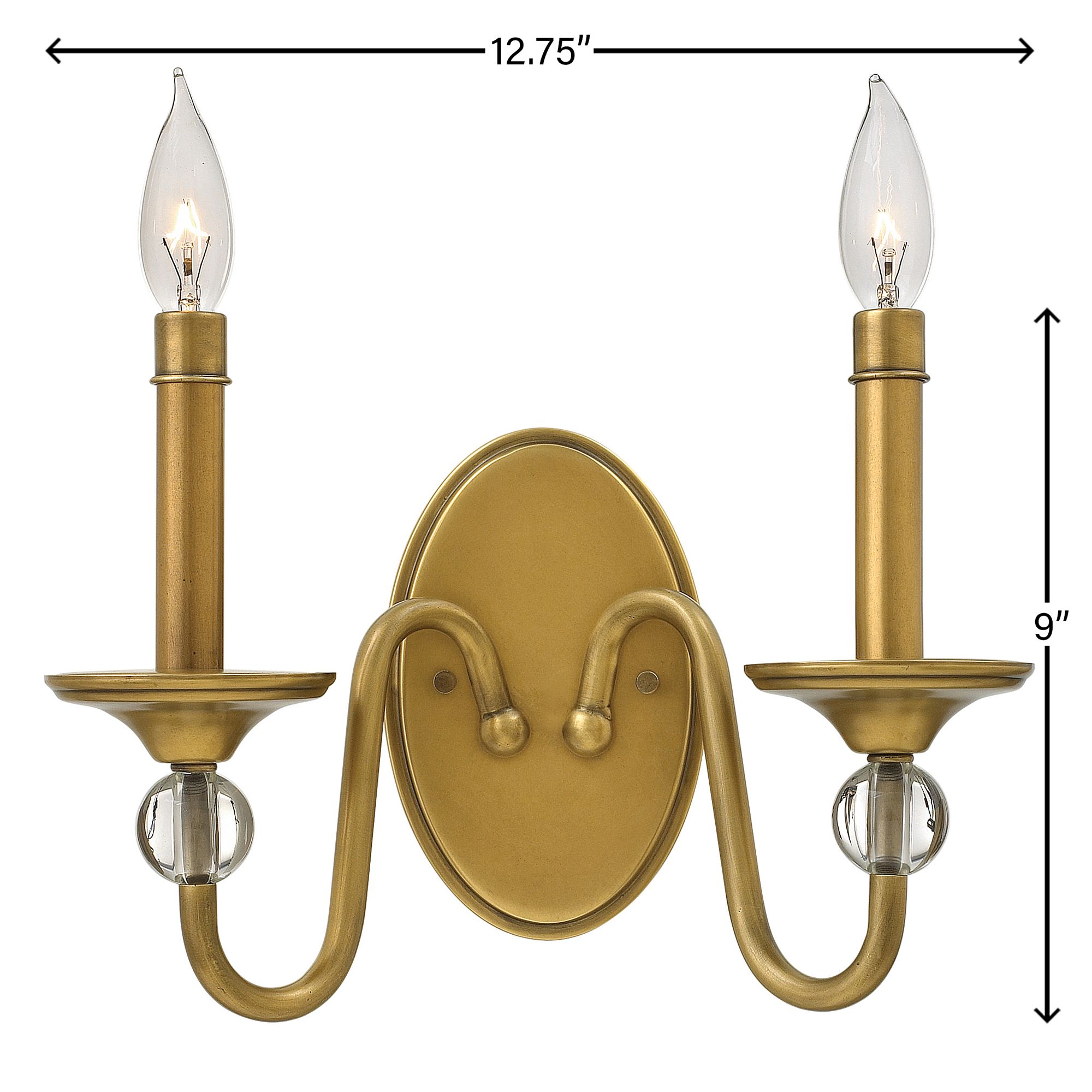 Image 3 Hinkley Eleanor 9" High Heritage Brass 2-Light Wall Sconce more views