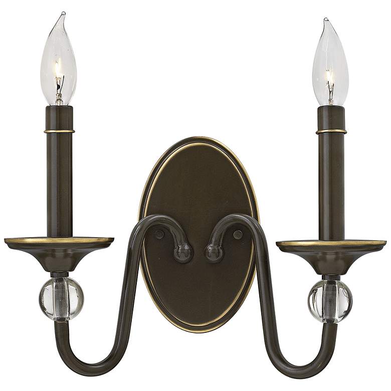 Image 1 Hinkley Eleanor 9 inchH Light Oiled Bronze 2-Light Wall Sconce