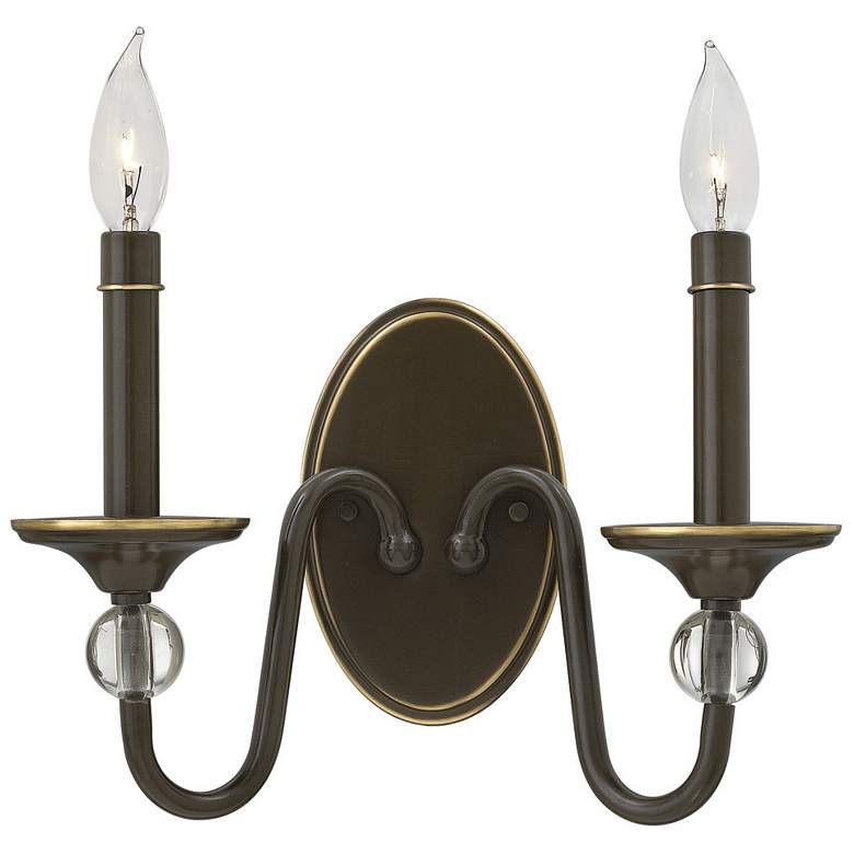 Image 1 Hinkley Eleanor 9"H Light Oiled Bronze 2-Light Wall Sconce