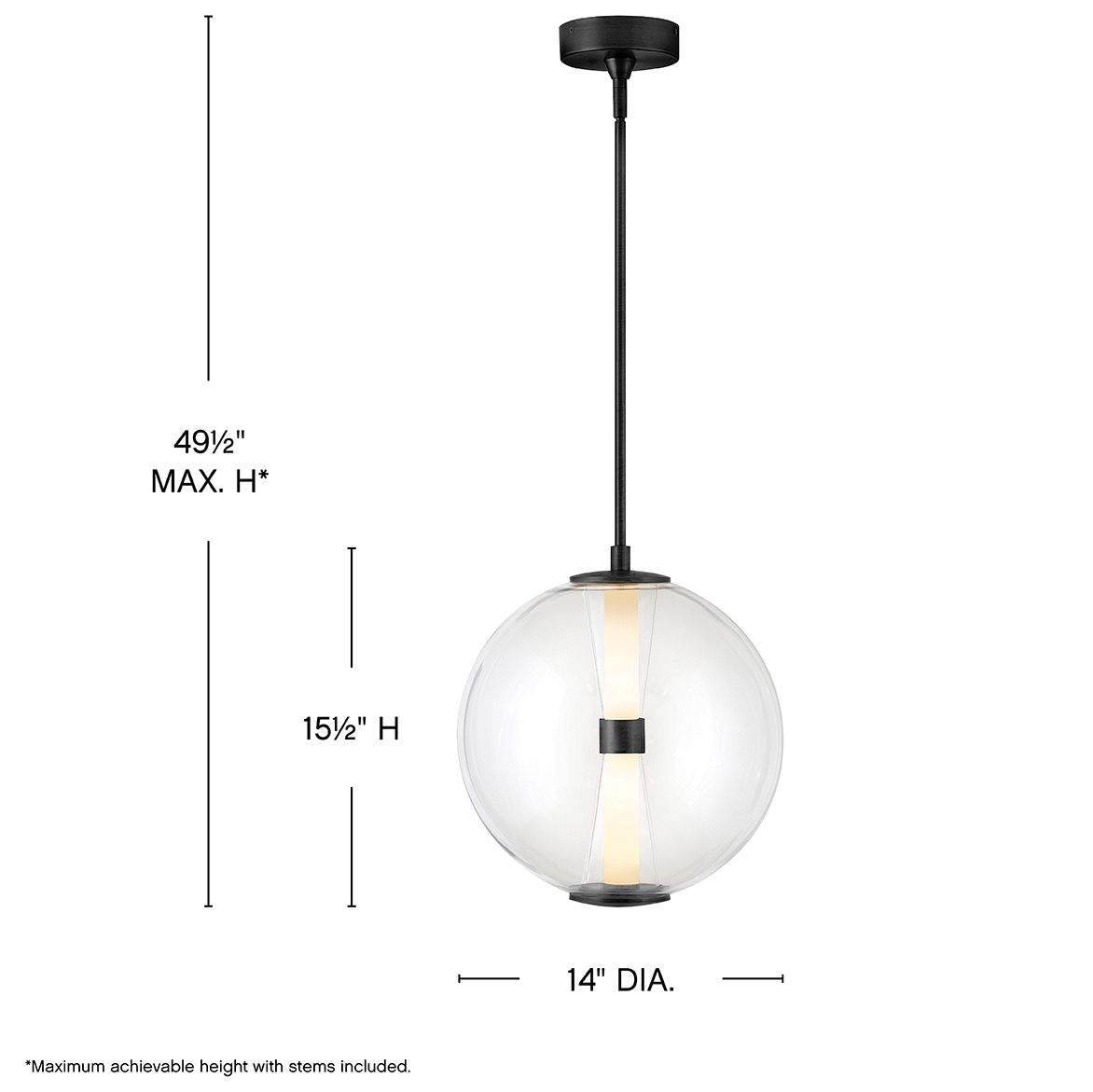 Image 3 Hinkley Elin 14" Wide Black LED Globe Pendant Light more views