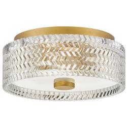 Hinkley Elle 12" Wide Heritage Brass Ceiling Light