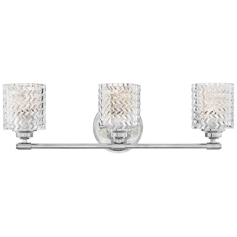 Image 1 Hinkley Elle 24" Wide Chrome and Glass 3-Light Bath Light
