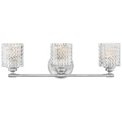 Hinkley Elle 24" Wide Chrome and Glass 3-Light Bath Light