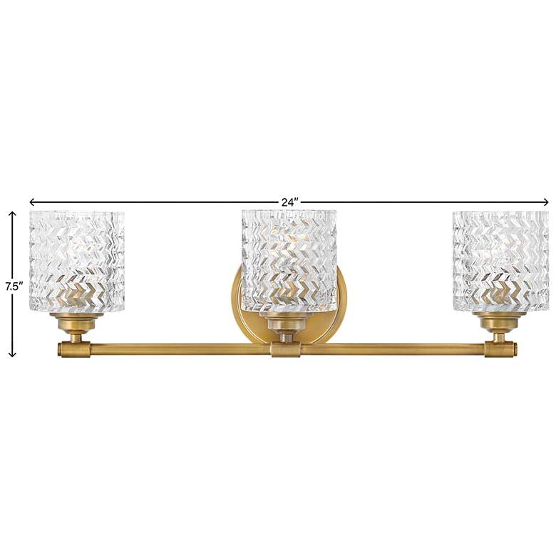 Image 6 Hinkley Elle 24" Wide Heritage Brass 3-Light Bath Light more views