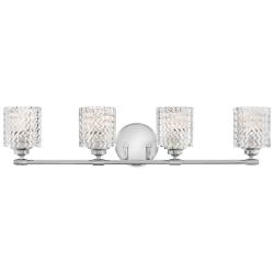 Hinkley Elle 32" Wide Chrome and Glass 4-Light Bath Light