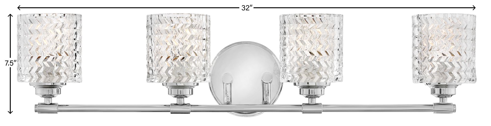 Image 6 Hinkley Elle 32" Wide Chrome and Glass 4-Light Bath Light more views