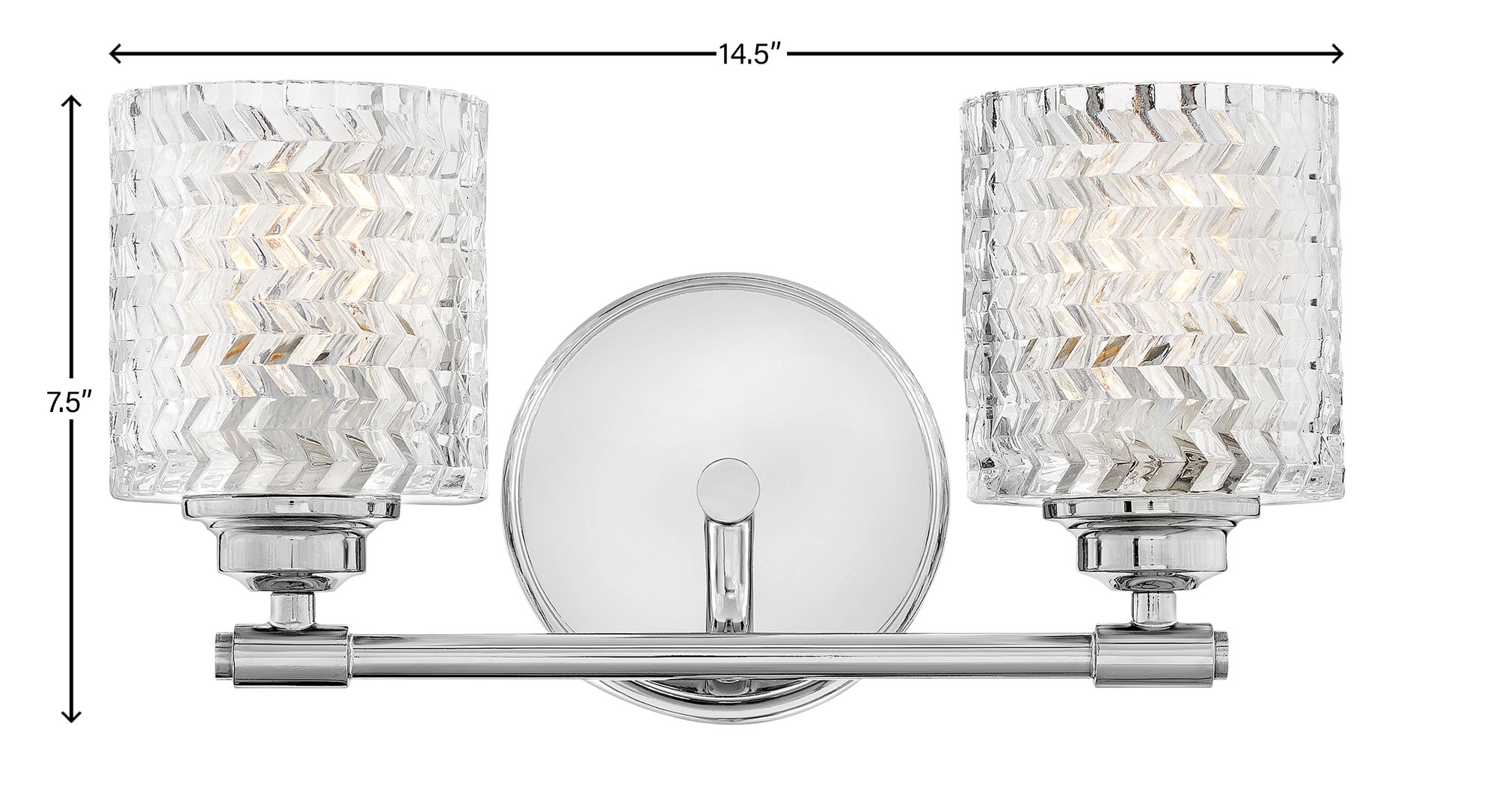 Image 6 Hinkley Elle 7 1/2"H Chrome and Glass 2-Light Wall Sconce more views