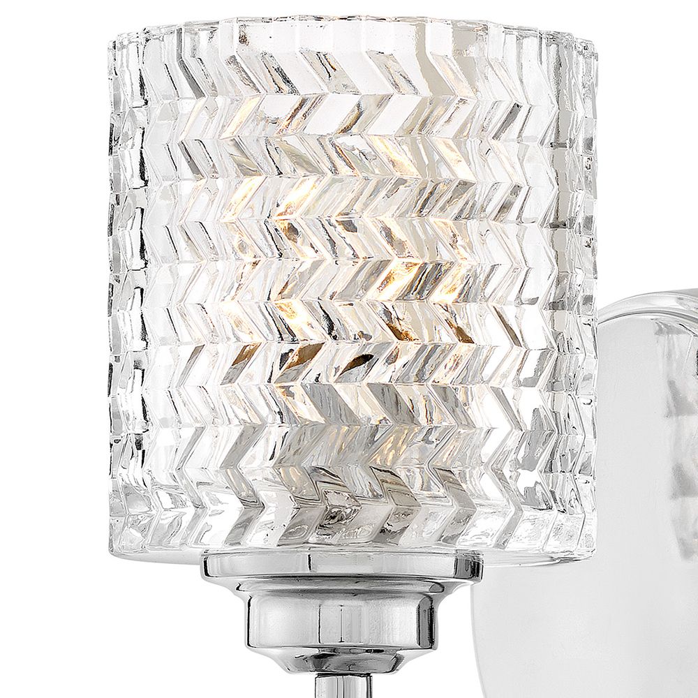 Image 3 Hinkley Elle 7 3/4" High Chrome and Glass Wall Sconce more views