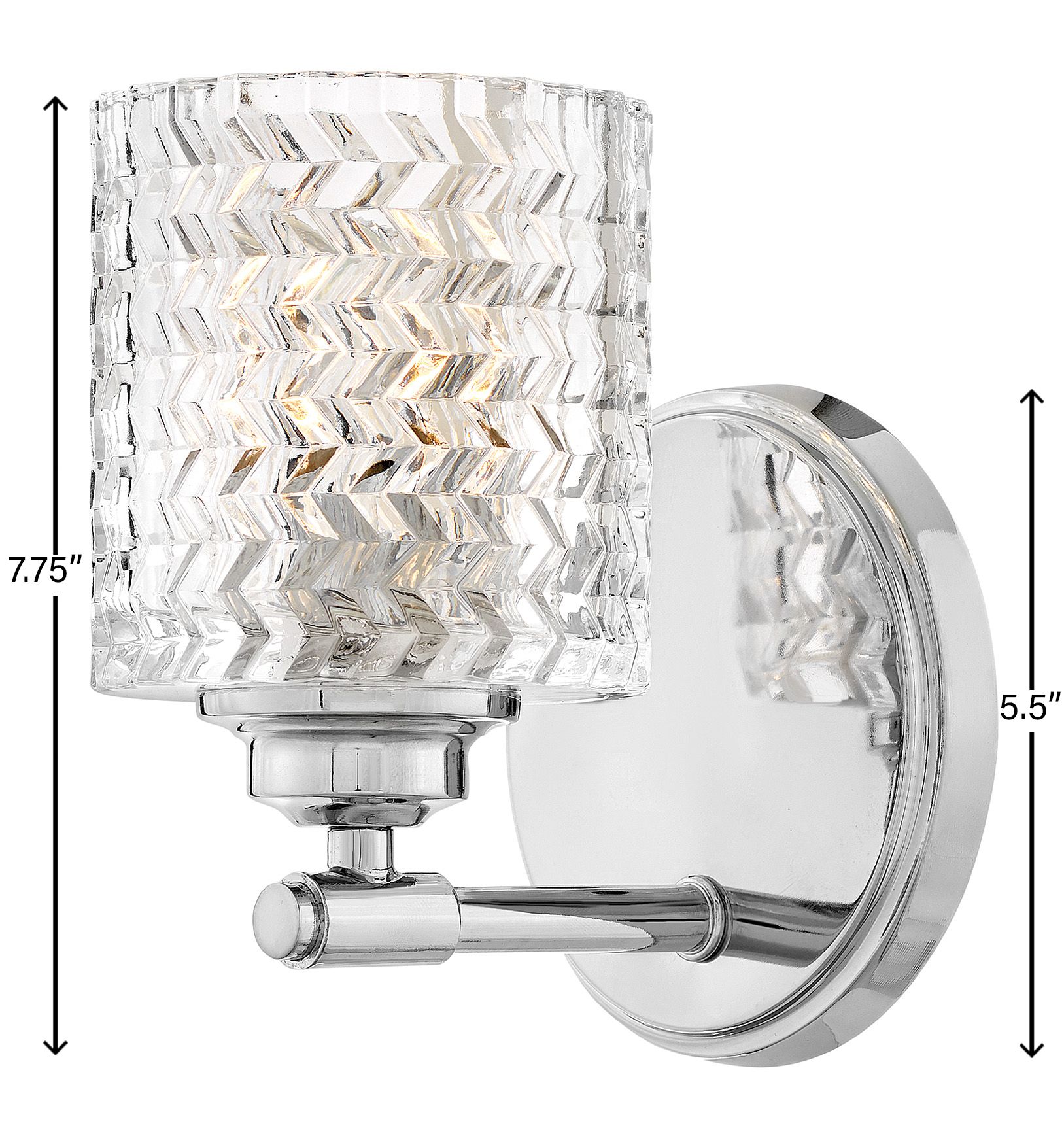 Image 7 Hinkley Elle 7 3/4" High Chrome and Glass Wall Sconce more views