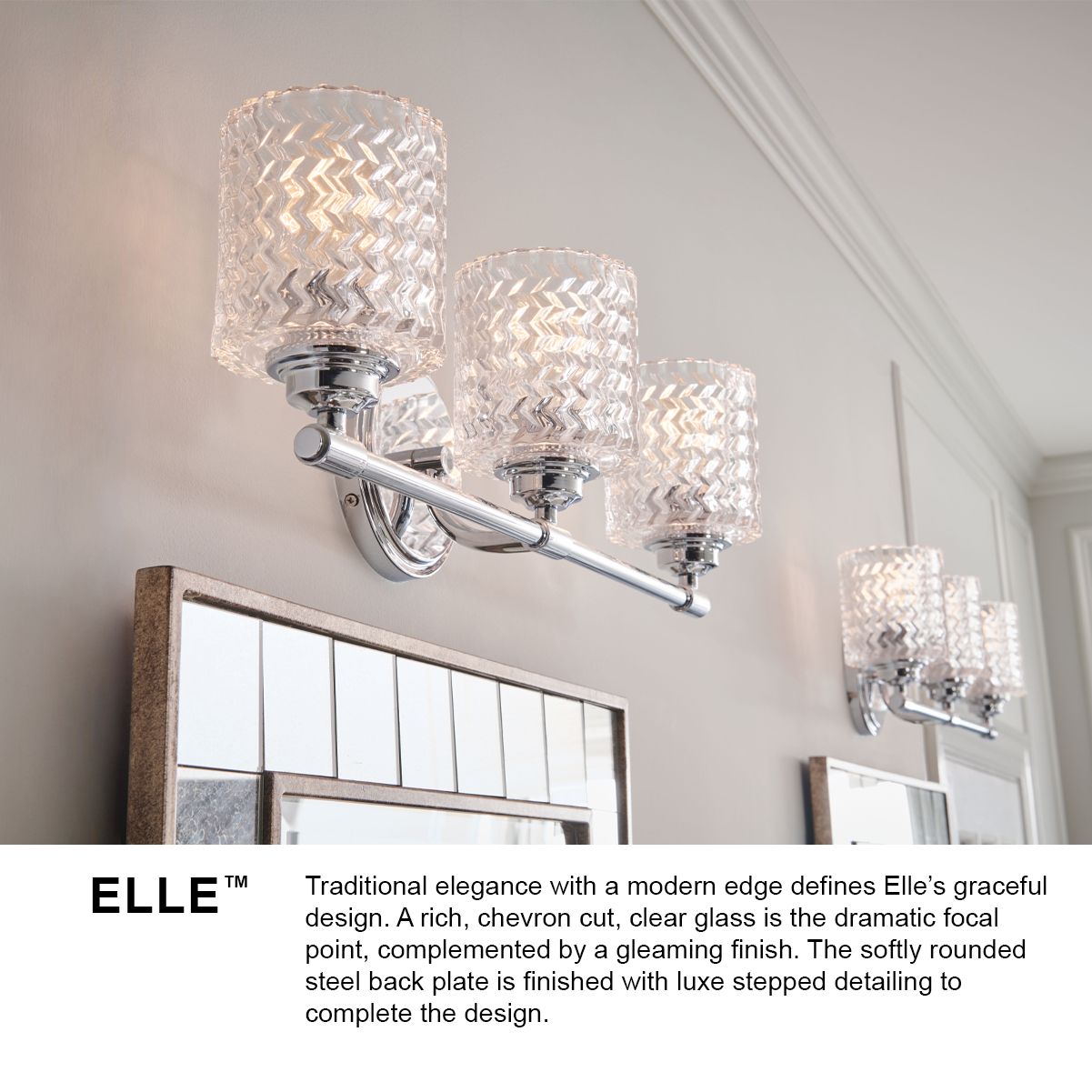 Hinkley Elle 7 3/4" High Chrome and Glass Wall Sconce
