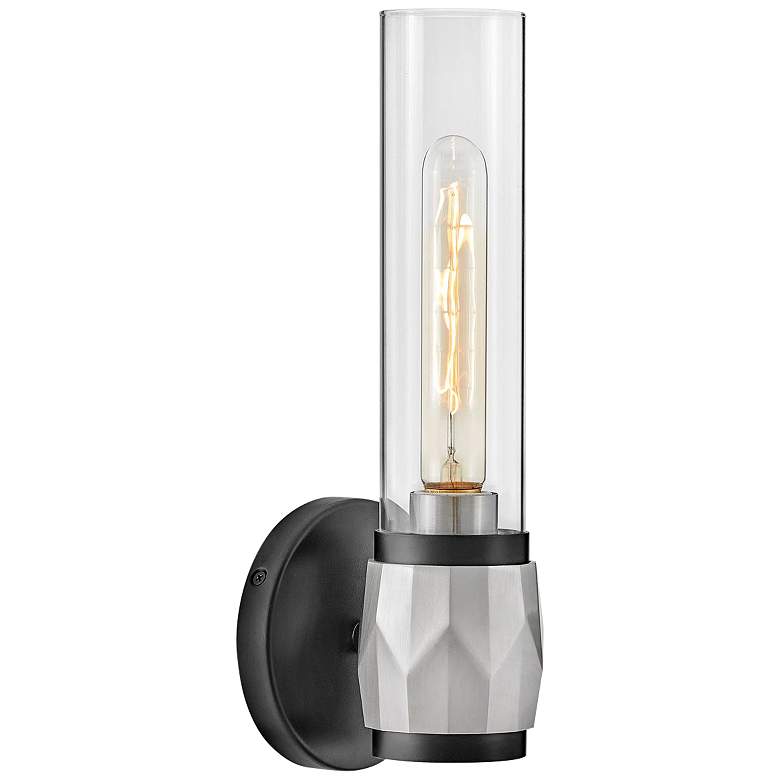 Image 1 Hinkley Ellison 13 1/2"H Black w/ Brushed Nickel Wall Sconce