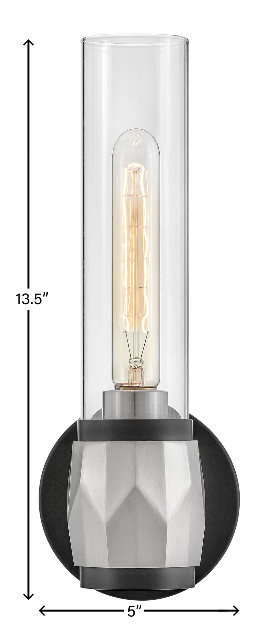 Hinkley Ellison 13 1/2"H Black w/ Brushed Nickel Wall Sconce