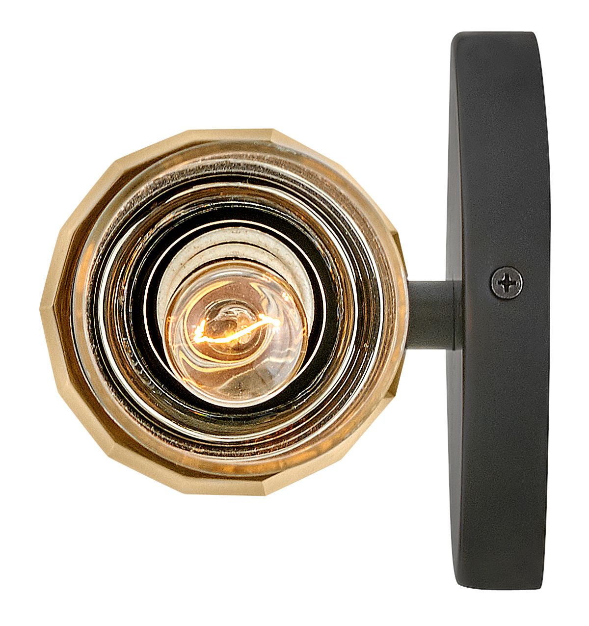 Hinkley Ellison 13 1/2"H Black with Heritage Brass Sconce