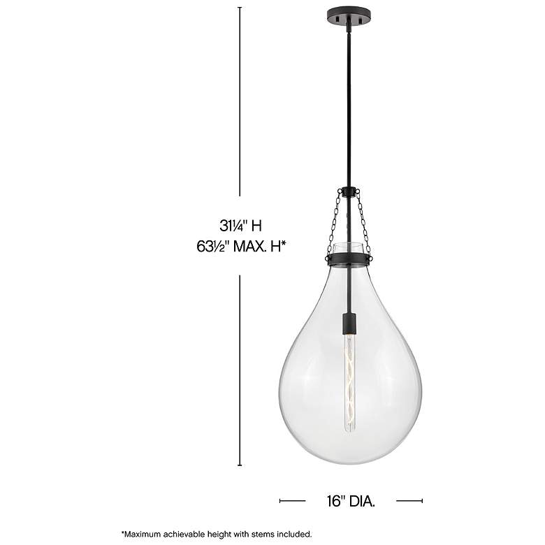 Image 3 Hinkley Eloise 16" Wide Black Teardrop Pendant Light more views