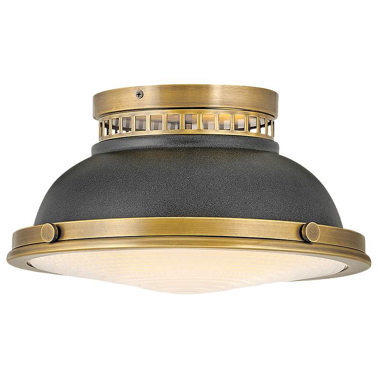 Image 1 Hinkley Emery 12.8 inch Wide Brass Finish Flush Mount Ceiling Light
