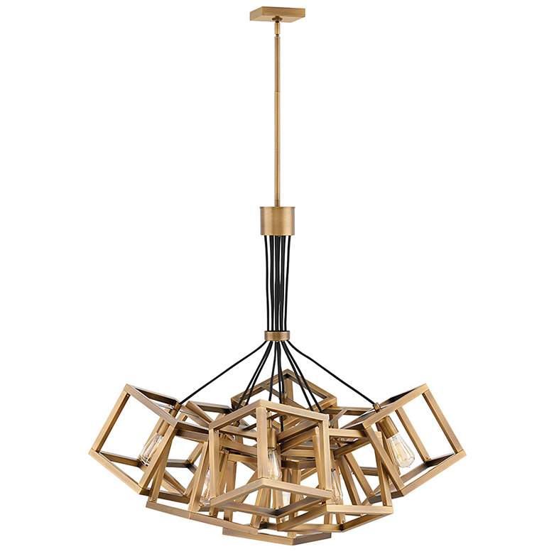 Image 1 Hinkley Ensembles 30.8 inch Wide Gold Geometric Boxes Modern Chandelier