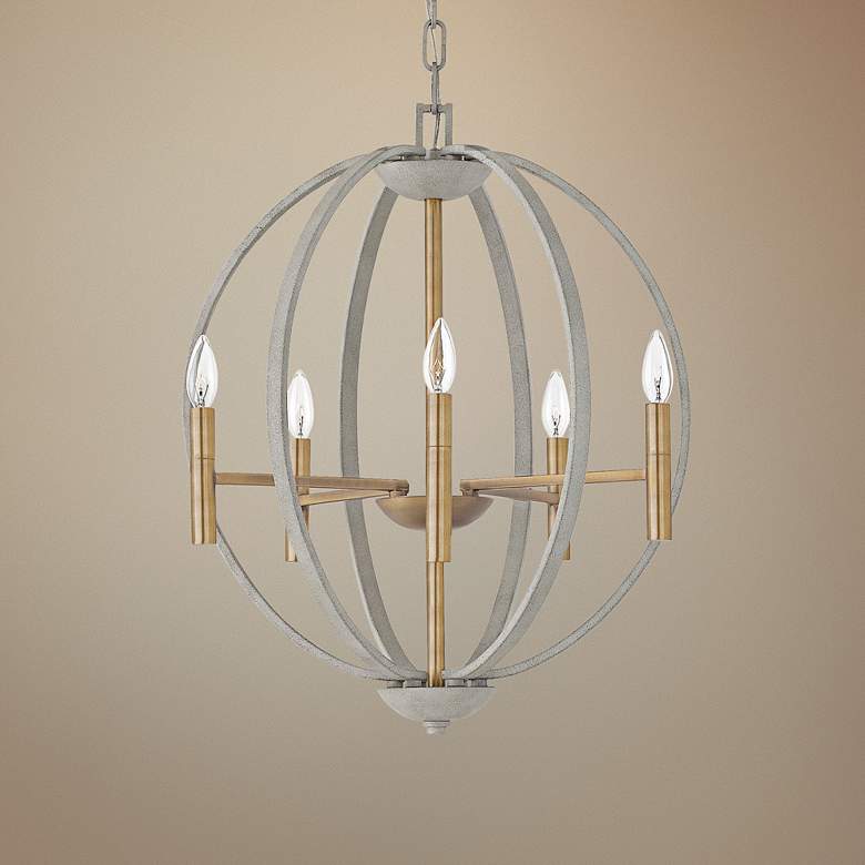 Image 1 Hinkley Euclid 21 1/4" Wide Cement Gray 6-Light Pendant