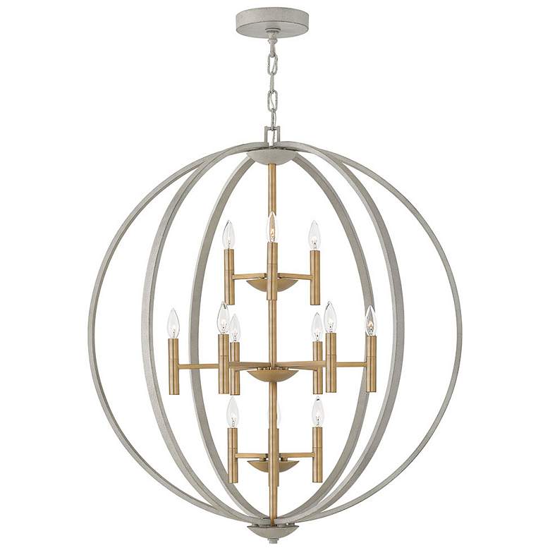 Image 2 Hinkley Euclid 36" Wide Cement Gray 12-Light Chandelier