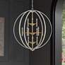 1_Hinkley Euclid 36" Wide Cement Gray 12-Light Chandelier