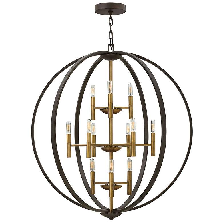 Image 1 Hinkley Euclid 36 inch Wide Spanish Bronze Three Tier Orb Chandelier