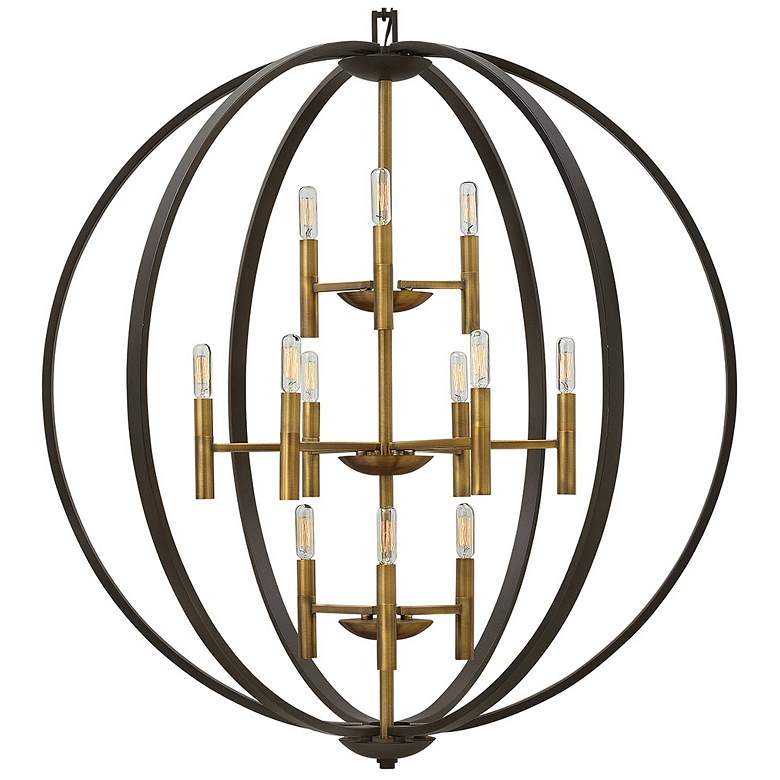 Image 4 Hinkley Euclid 36" Wide Spanish Bronze Three Tier Orb Chandelier more views