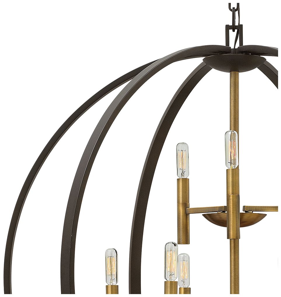 Hinkley Euclid 36" Wide Spanish Bronze Three Tier Orb Chandelier