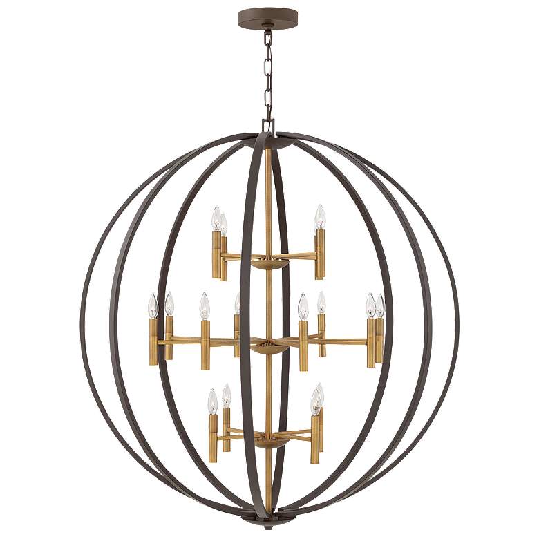 Image 1 Hinkley Euclid 44 inch Wide Spanish Bronze and Gold Modern Orb Chandelier