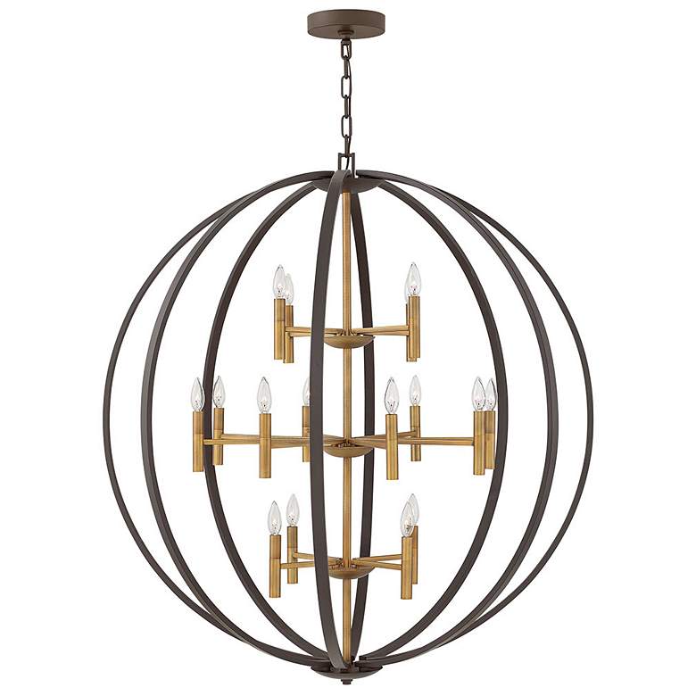 Image 1 Hinkley Euclid 44" Wide Spanish Bronze and Gold Modern Orb Chandelier