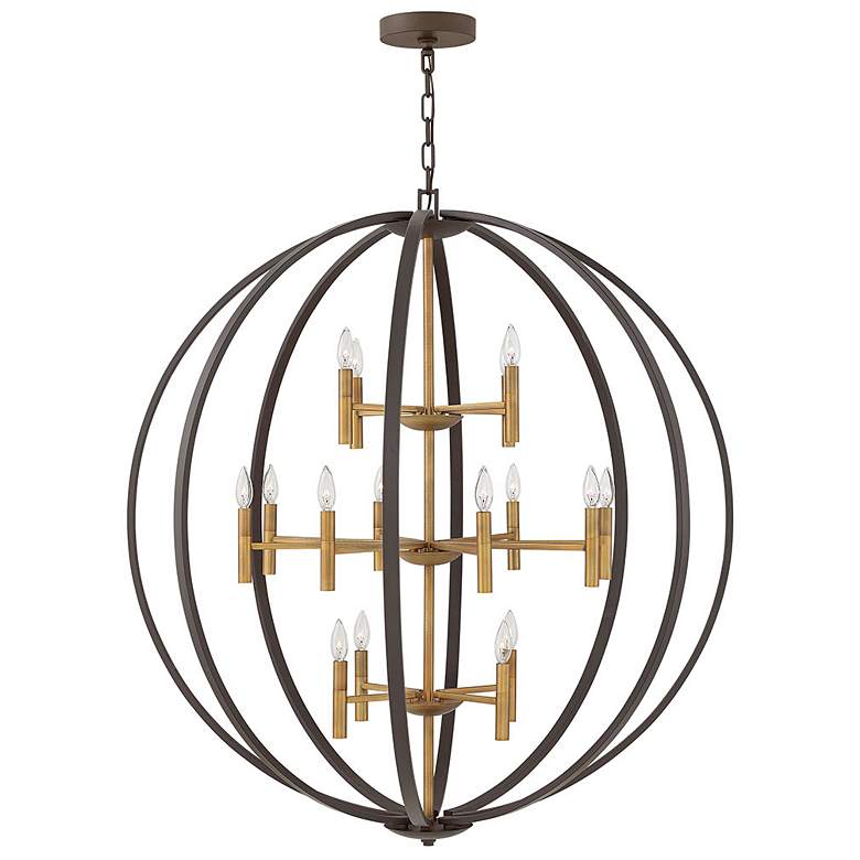 Image 1 Hinkley Euclid 44 inch Wide Spanish Bronze and Gold Modern Orb Chandelier