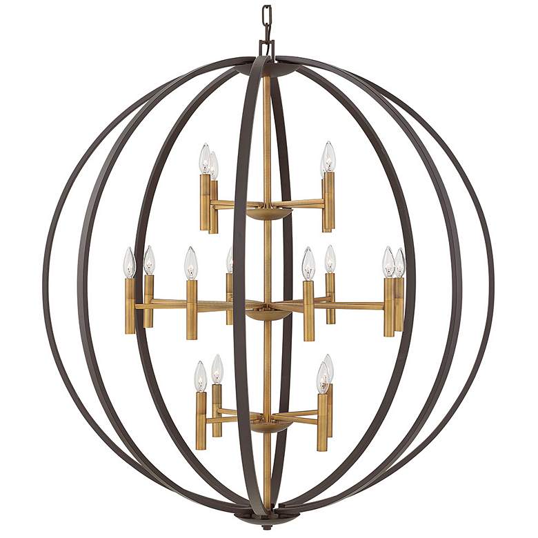 Image 3 Hinkley Euclid 44" Wide Spanish Bronze and Gold Modern Orb Chandelier more views