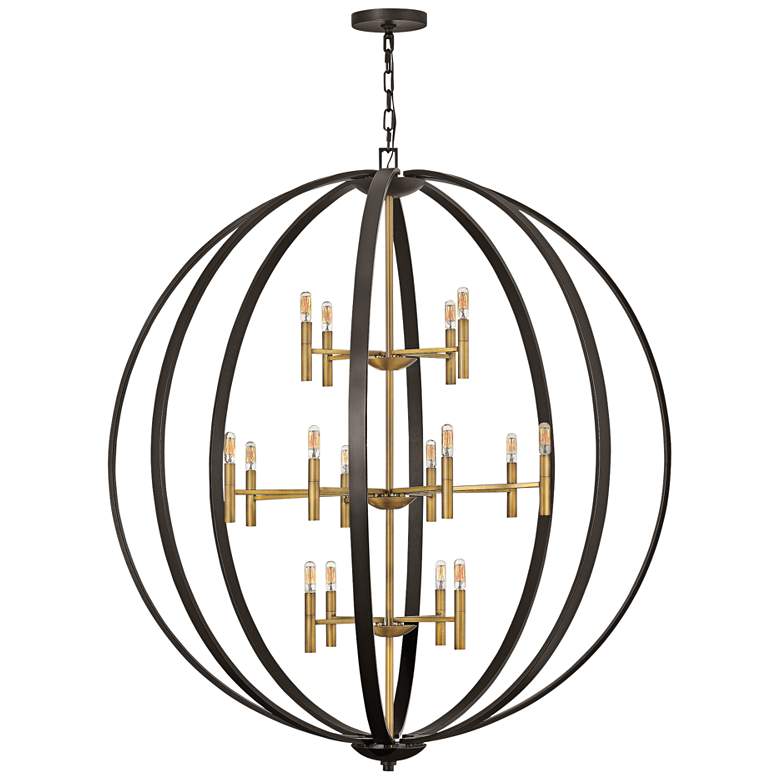 Image 2 Hinkley Euclid 52"W Spanish Bronze 16-Light Foyer Chandelier