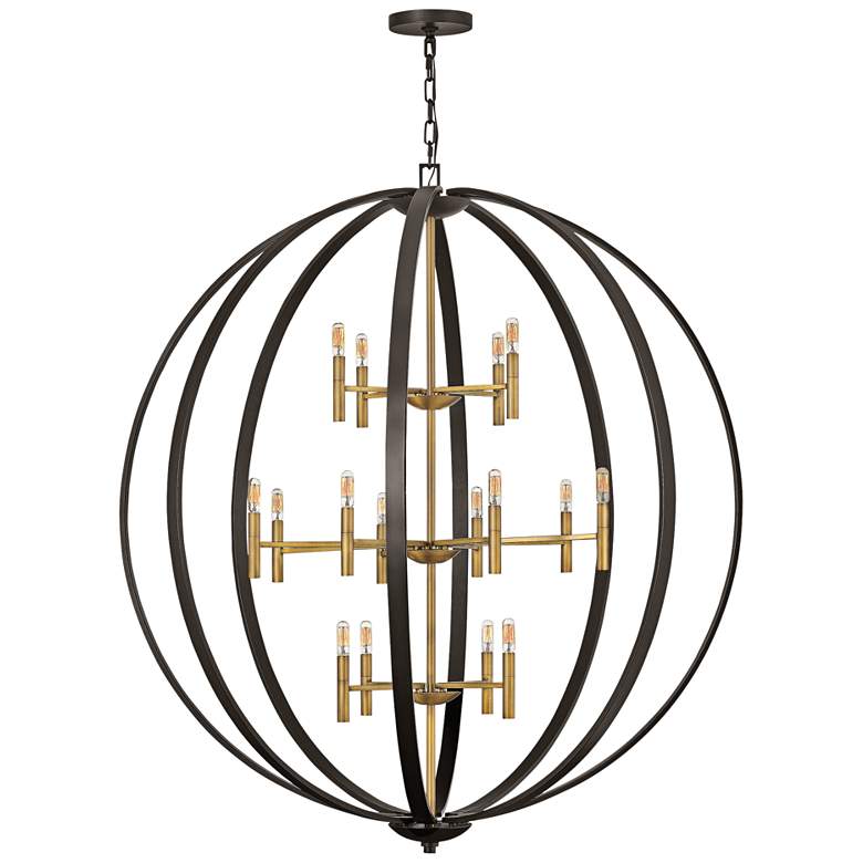 Image 2 Hinkley Euclid 52 inchW Spanish Bronze 16-Light Foyer Chandelier